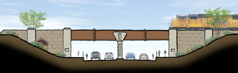 Washington-Andora bridge cross section rendering